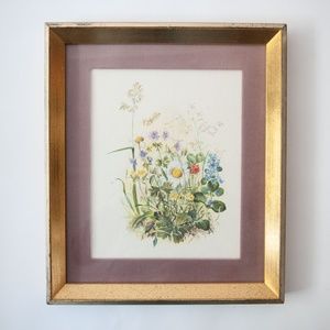 Vintage Gold Framed Wildflower Print